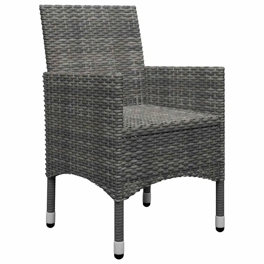 Garden Dining Set Acacia Wood Steel Frame 11 Piece Grey