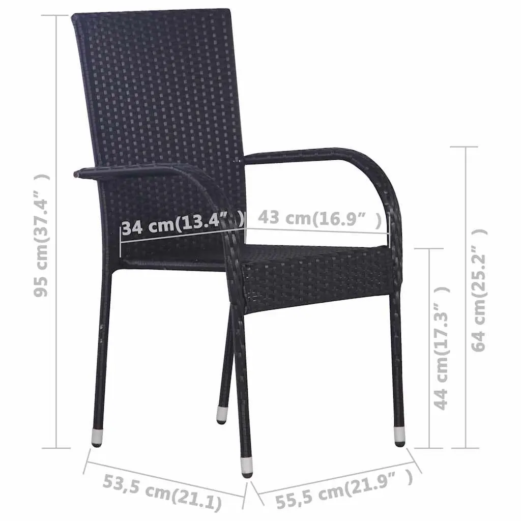 9 Piece Garden Dining Set Acacia Wood Table Powder-Coated Steel Chairs Black