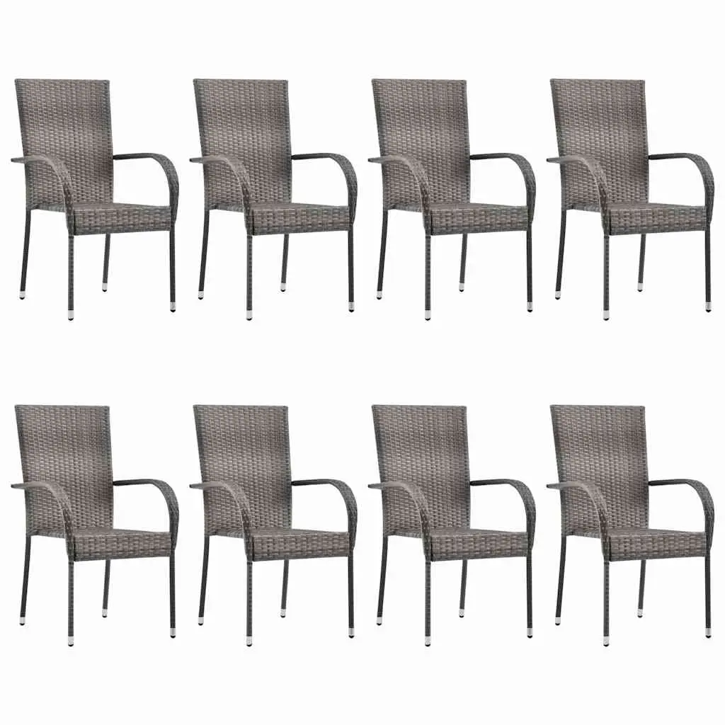 Garden Dining Set Acacia Wood 9 Piece Grey Outdoor Furniture Table Chairs