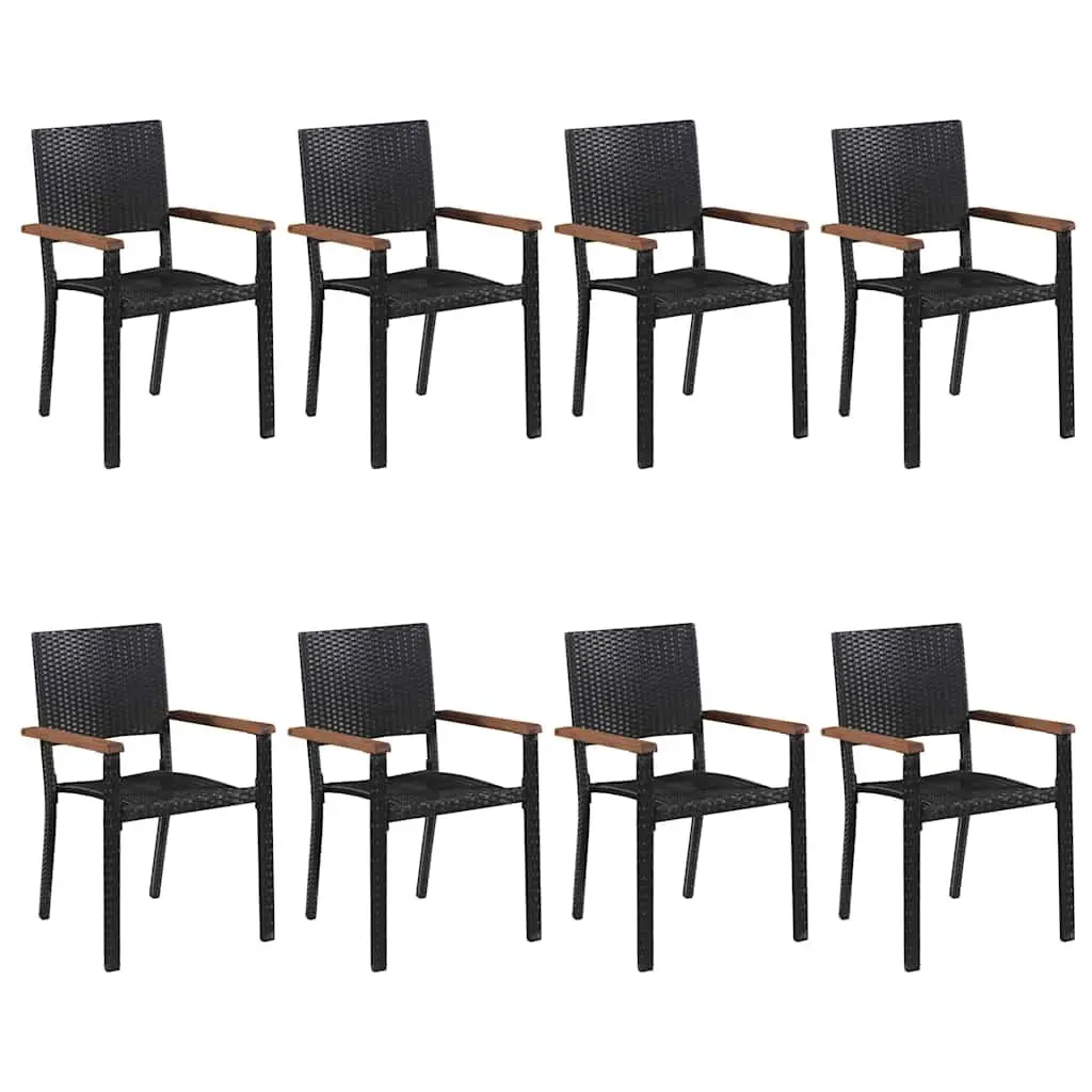 9 Piece Black Garden Dining Set with Durable Build