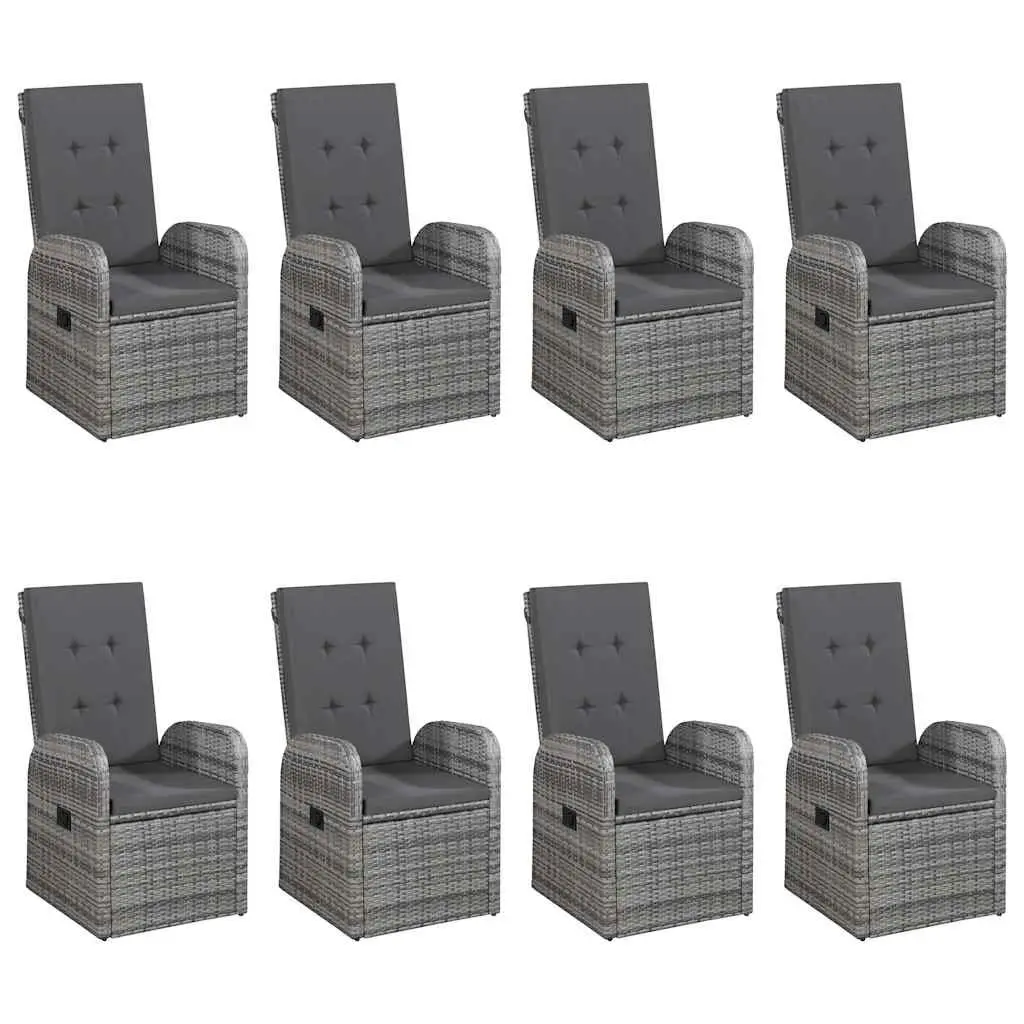 9 Piece Garden Dining Set in Grey