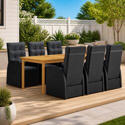 Sturdy 7-Piece Outdoor Dining Set with Cushions