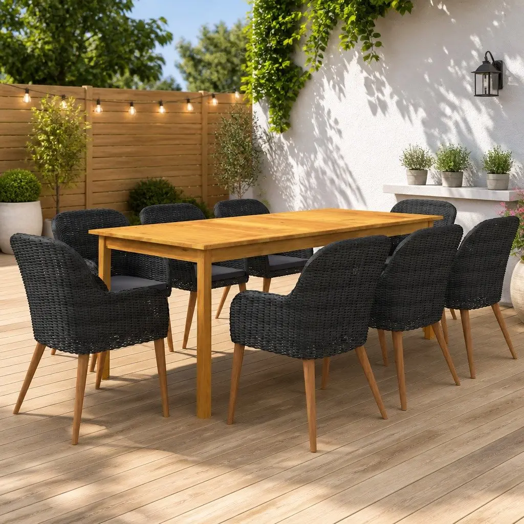 9-Piece Garden Dining Set with Durable Build
