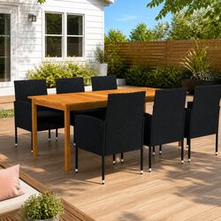 Premium 7 Piece Garden Dining Set with Acacia Wood Table