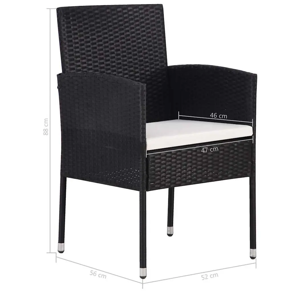 9 Piece Outdoor Dining Set with Black Table and Chairs