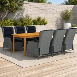 7-Piece Garden Dining Set with Durable Acacia Wood