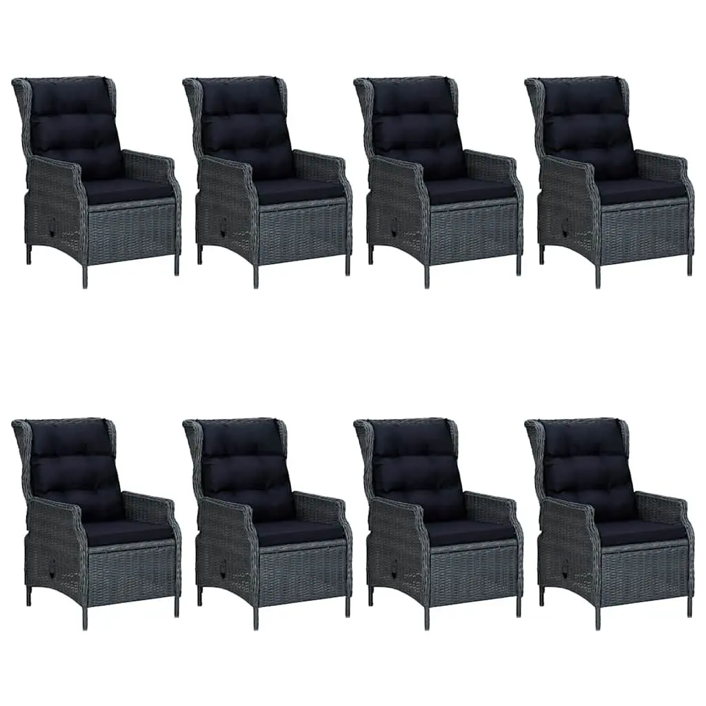 9 Piece Garden Dining Set Grey