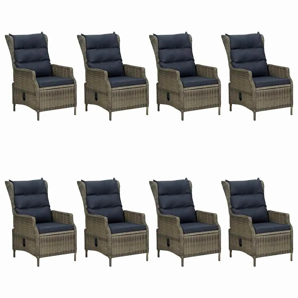 9-Piece Brown Rattan Garden Dining Set