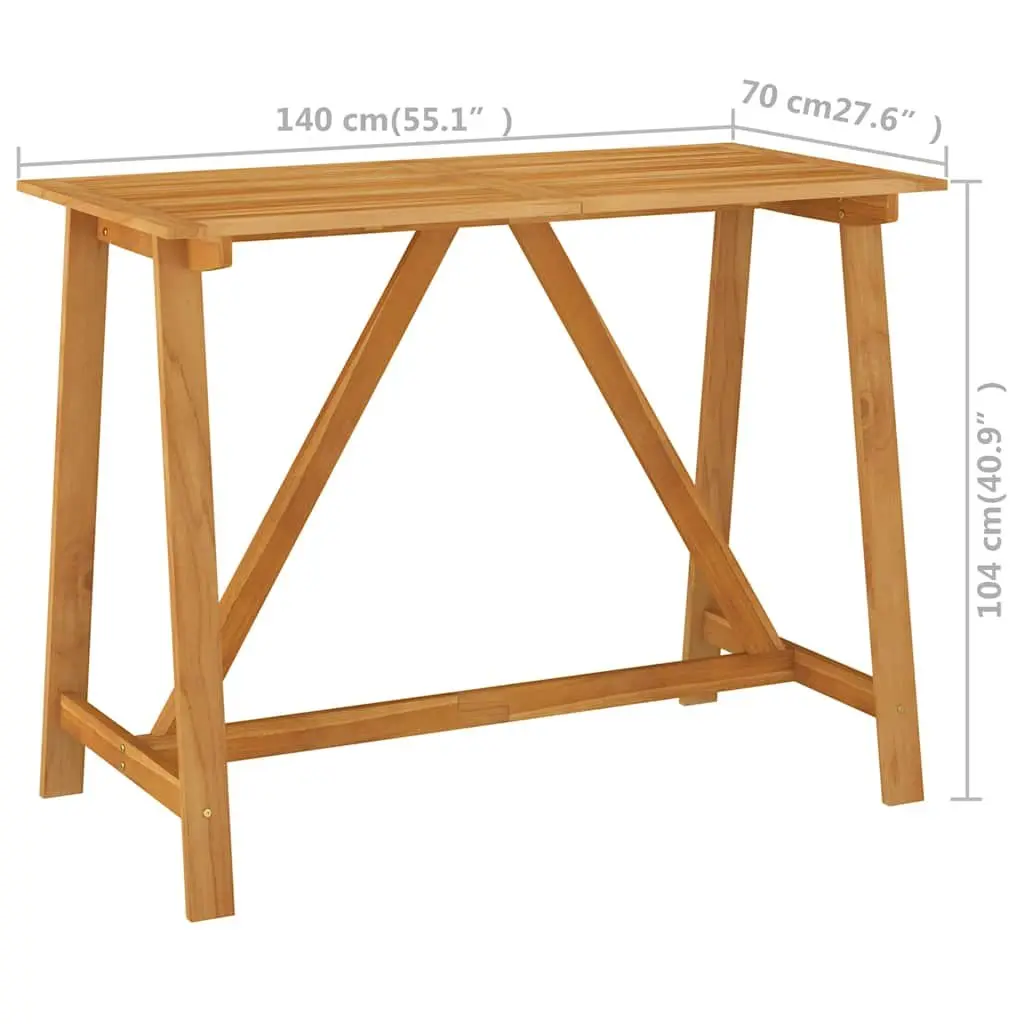 7 Piece Garden Bar Set Acacia Wood Steel Grey Outdoor Patio Furniture