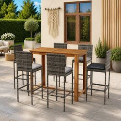 Sturdy 7 Piece Garden Bar Set for Outdoor Spaces