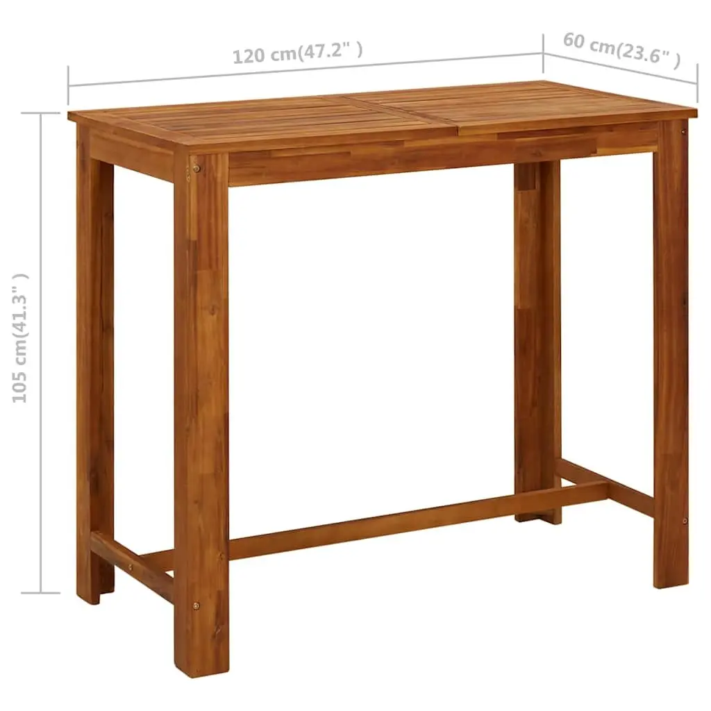 Garden Bar Set Acacia Wood Rattan Stools Brown 7 Piece