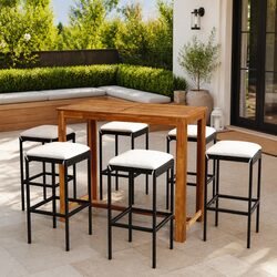 Sturdy 7 Piece Garden Bar Set for Outdoor Relaxation