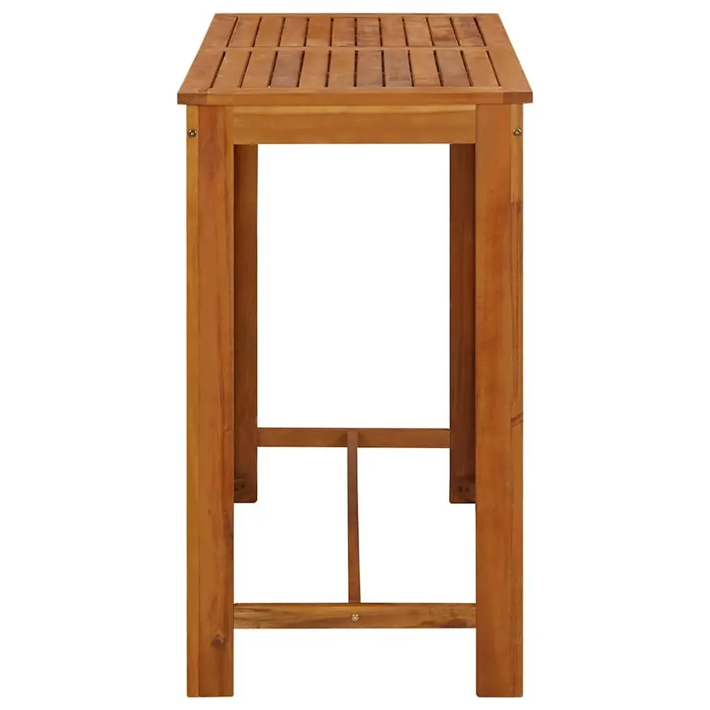 Garden Bar Set Solid Acacia Wood Powder-coated Steel 7 Piece Black Outdoor Furniture