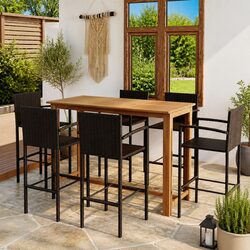 Sturdy 7 Piece Outdoor Garden Bar Set for Entertaining