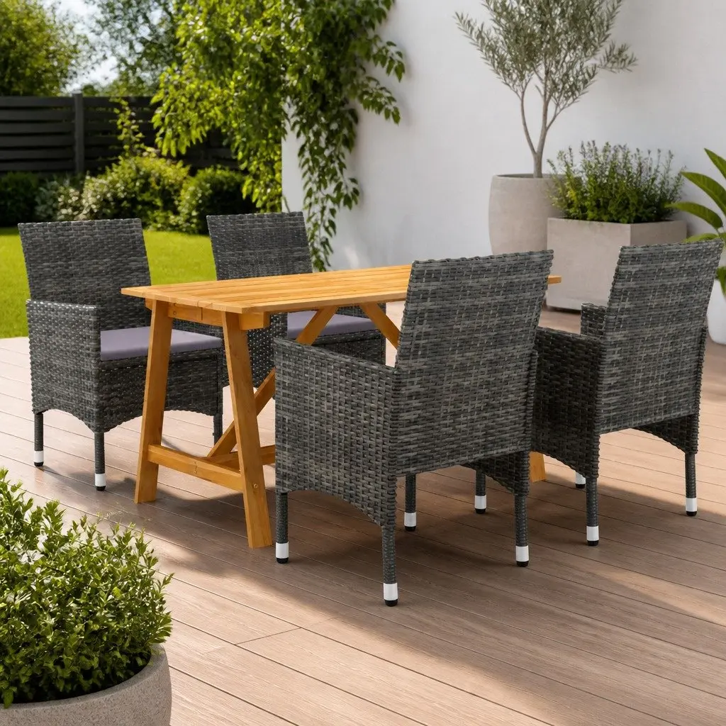 5-Piece Garden Dining Set with Durable Build