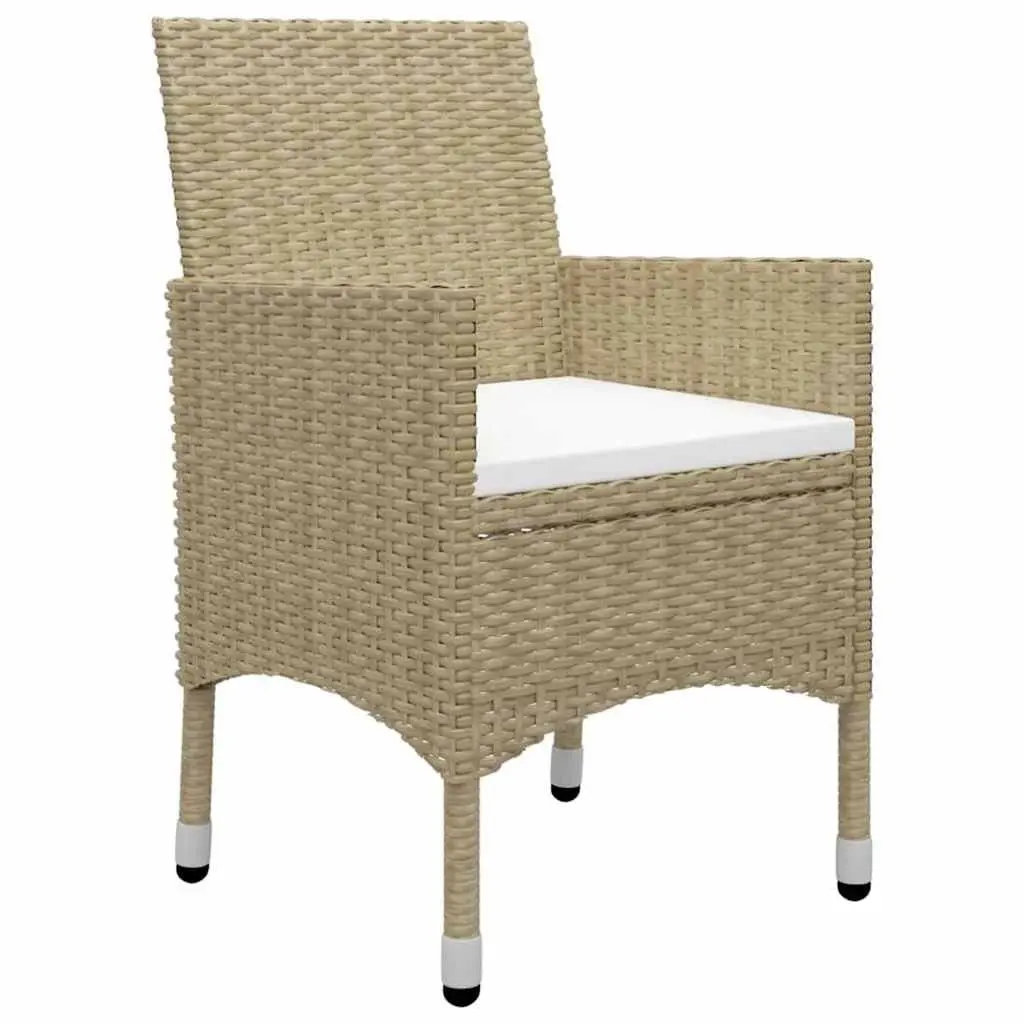 5-Piece Garden Dining Set with Beige Cushions