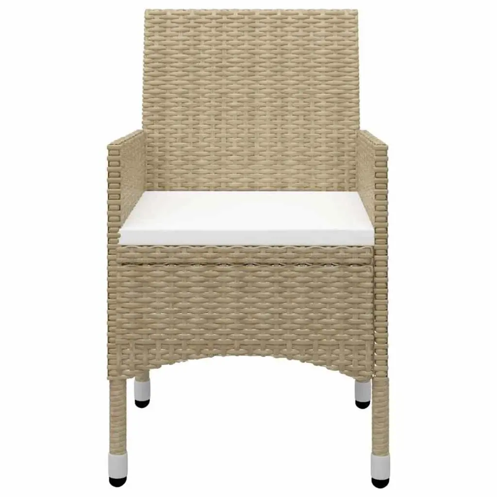 5-Piece Garden Dining Set with Beige Cushions