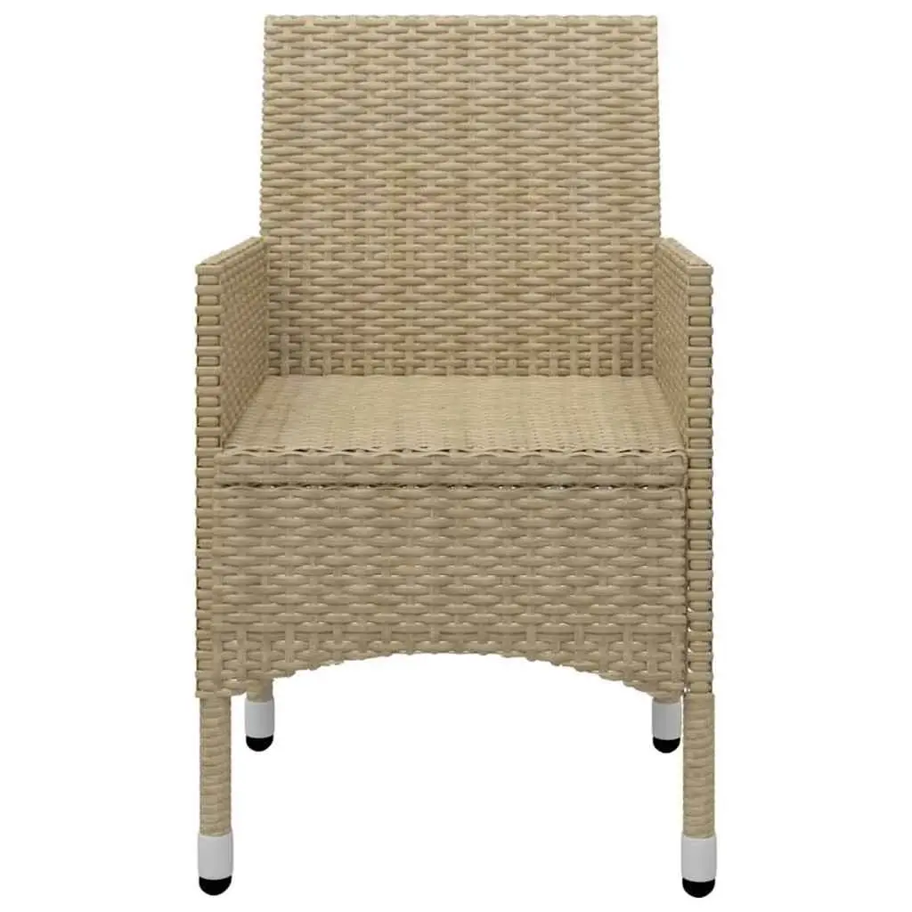 5-Piece Garden Dining Set with Beige Cushions