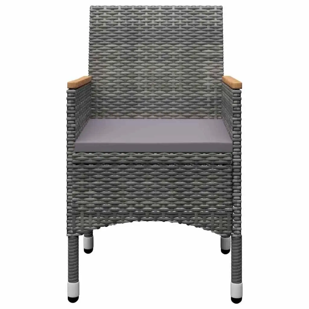 Garden Dining Set Acacia Wood Powder-coated Steel 5 Piece Outdoor Furniture Grey