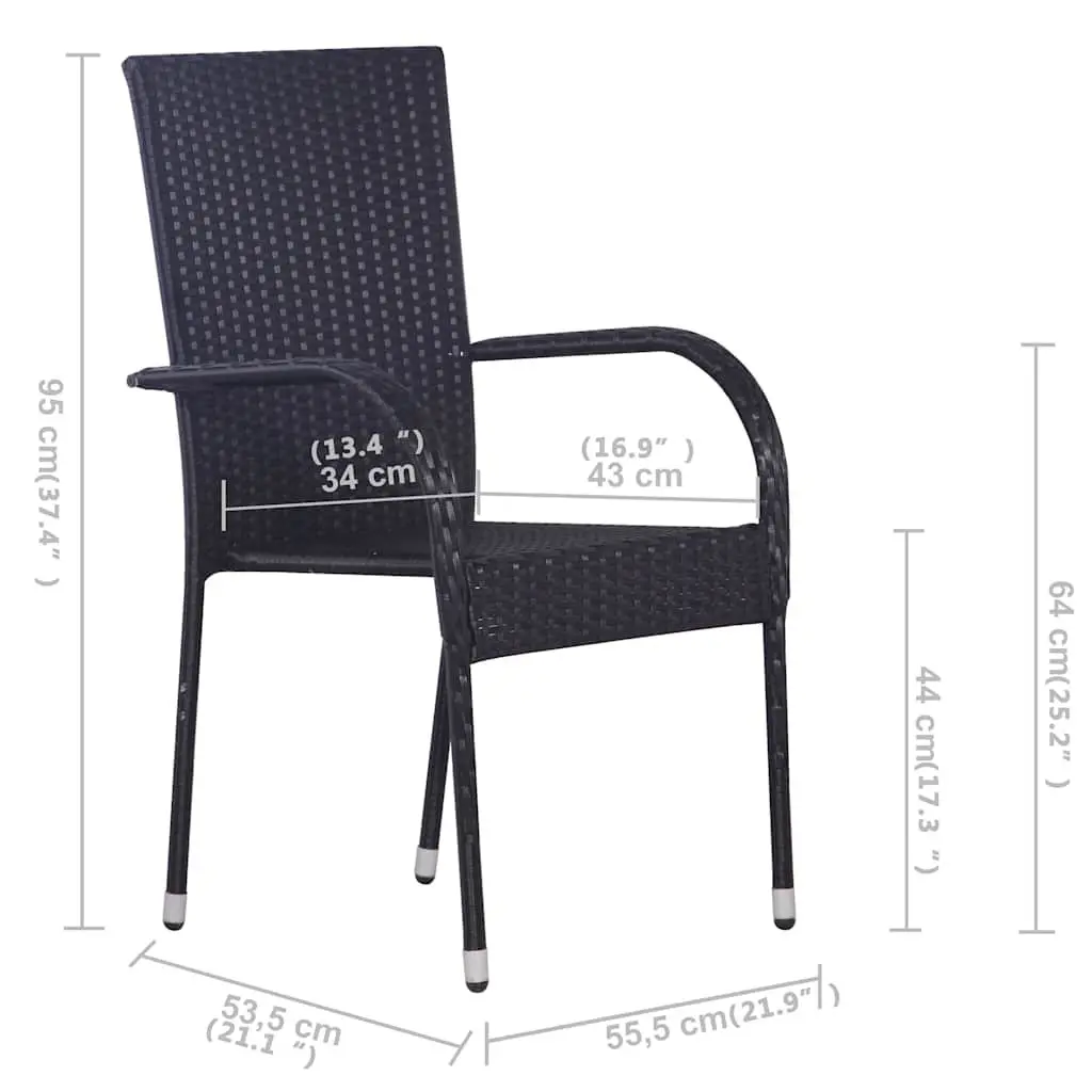 5 Piece Outdoor Dining Set in Black