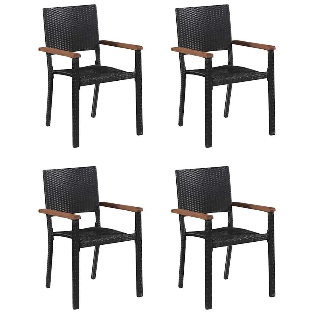 5 Piece Black Patio Furniture Dining Set for Outdoors