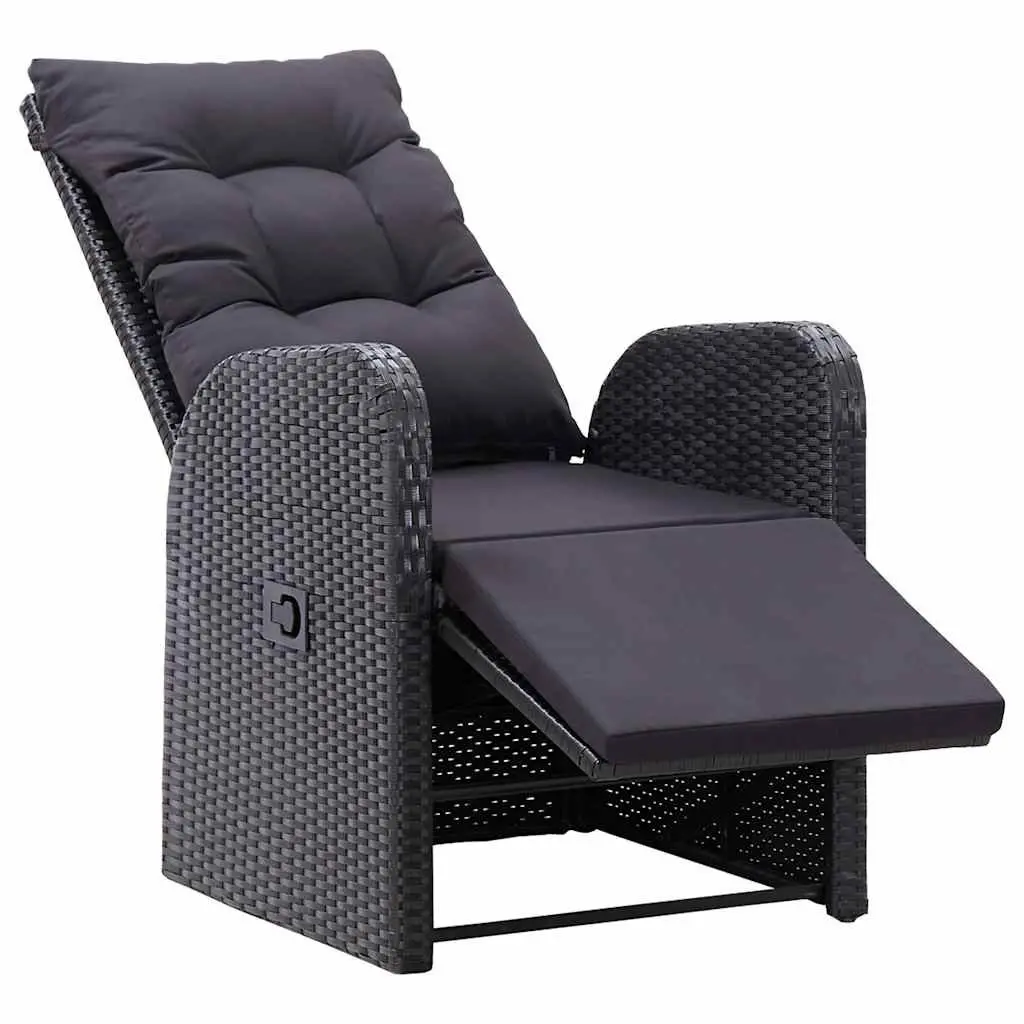 5 Piece Black Rattan Garden Dining Set