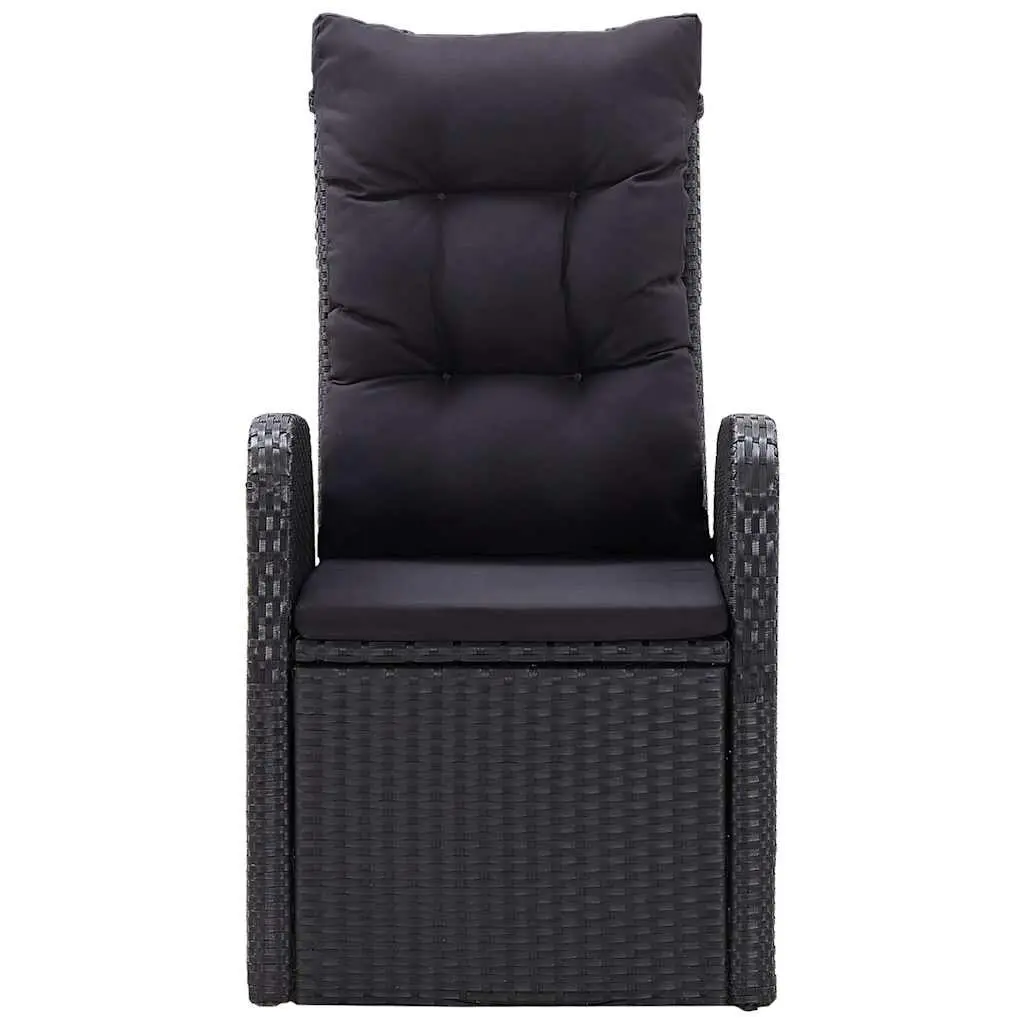 5 Piece Black Rattan Garden Dining Set