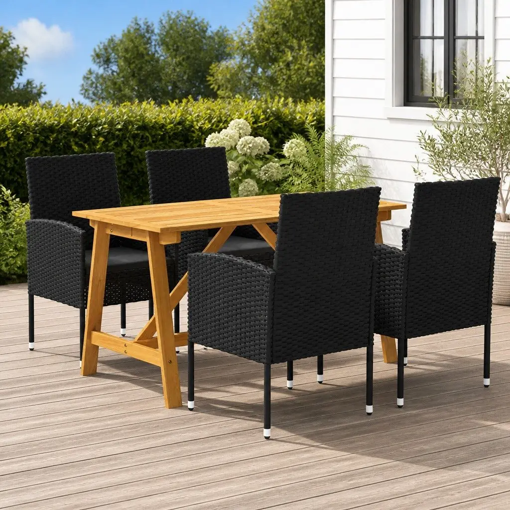 5 Piece Garden Dining Set for Outdoor Spaces