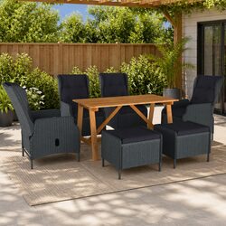 Stylish 7 Piece Garden Dining Set with Acacia Wood Table