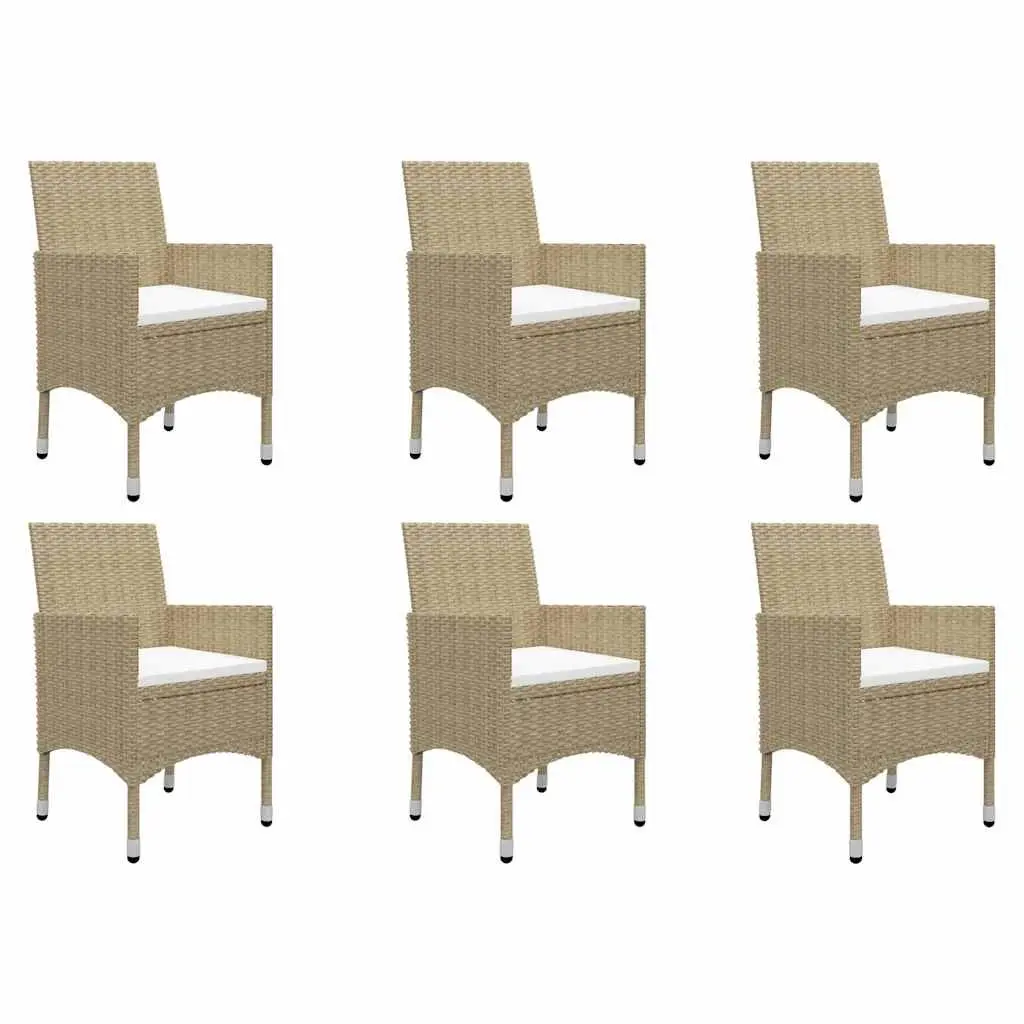 7 Piece Outdoor Dining Set with Durable Beige Finish