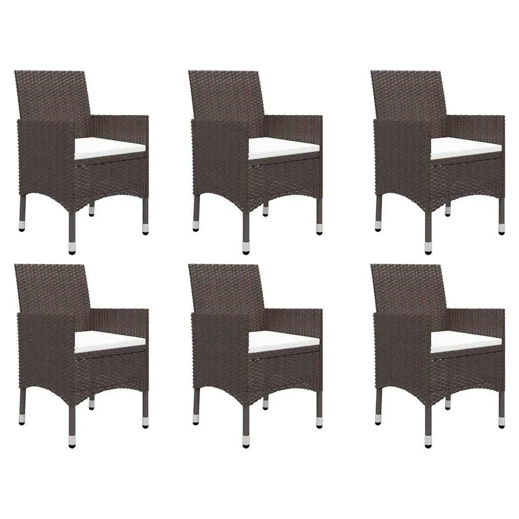 7 Piece Outdoor Dining Set in Brown Acacia