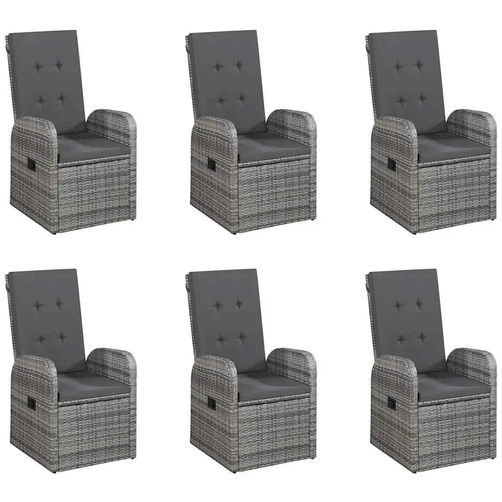 7-Piece Garden Dining Set with Durable Grey Rattan