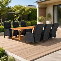 Durable 7 Piece Garden Dining Set with Steel Frame