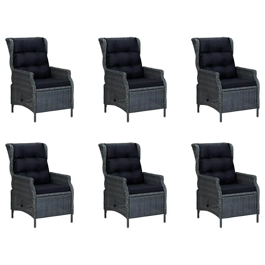 Garden Dining Set Grey Rattan 9 Piece Outdoor Table Chairs