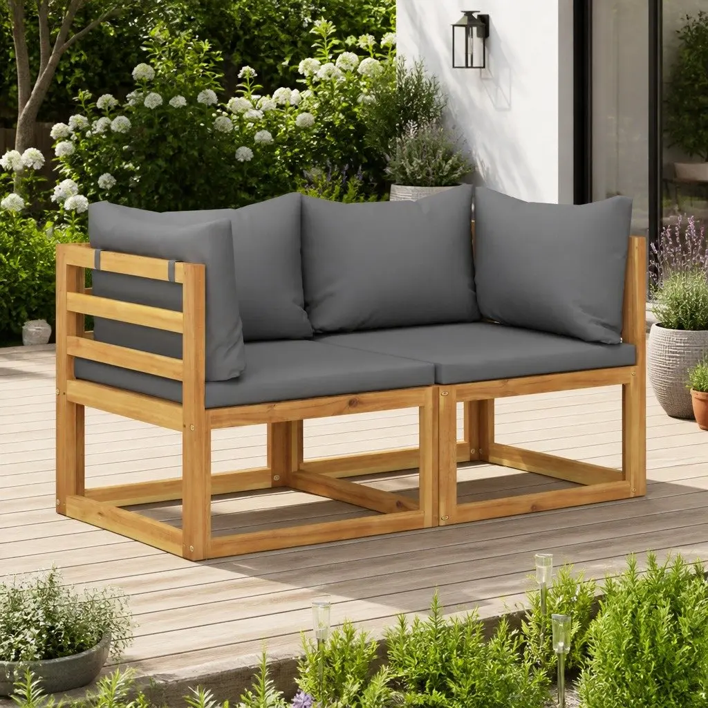 2-Seater Garden Bench with Cushions