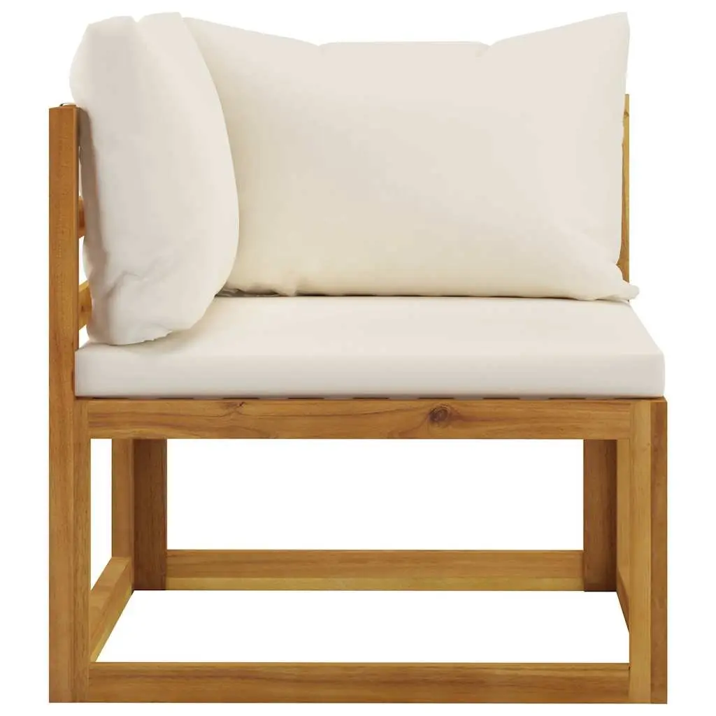 2-Seater Garden Bench with Cream Cushions