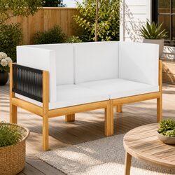 Stylish 2-Seater Garden Bench with Durable Rope Weave