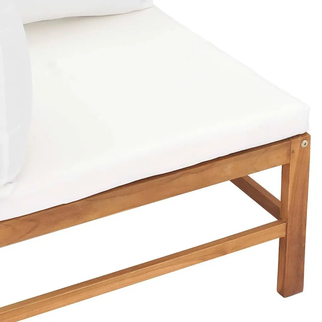 Teak 2-Seater Garden Bench with Cream Cushions