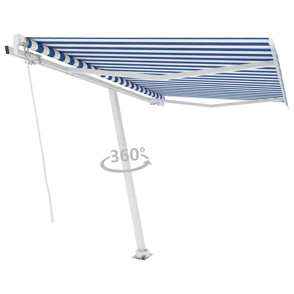 Retractable Awning Aluminium 300x250 cm Blue