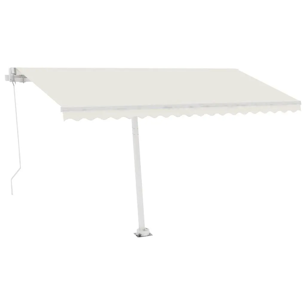 Freestanding Manual Retractable Awning Aluminium 400x300 cm Cream