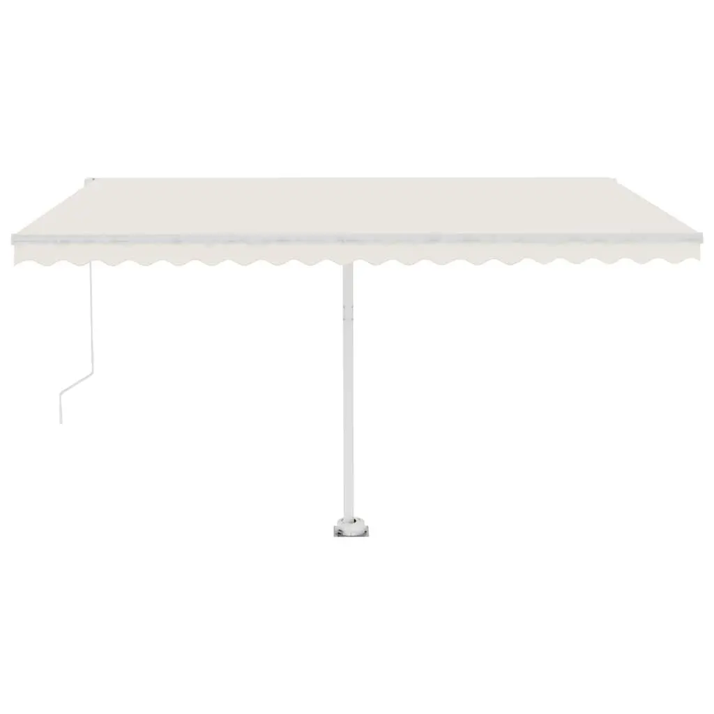 Freestanding Manual Retractable Awning Aluminium 400x300 cm Cream