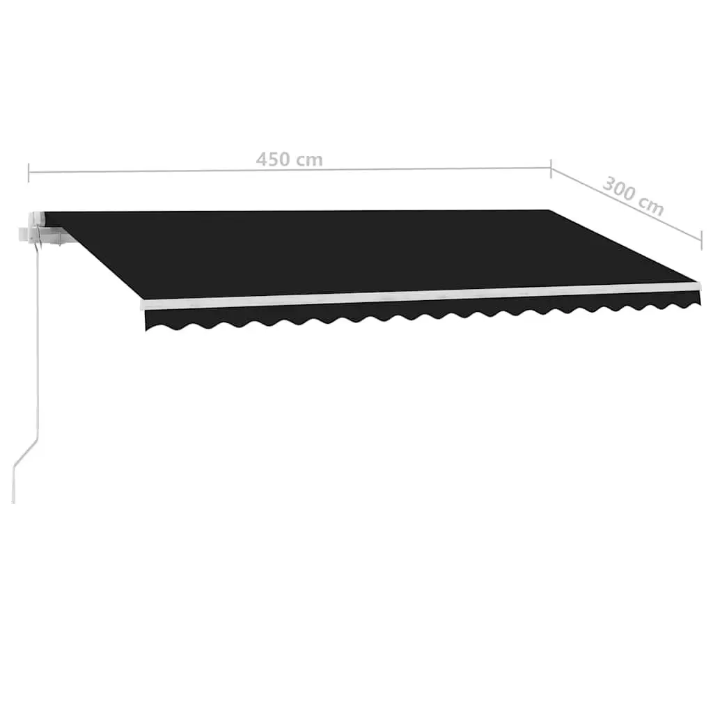 Retractable Awning Aluminium 450x300cm Anthracite Outdoor Shade