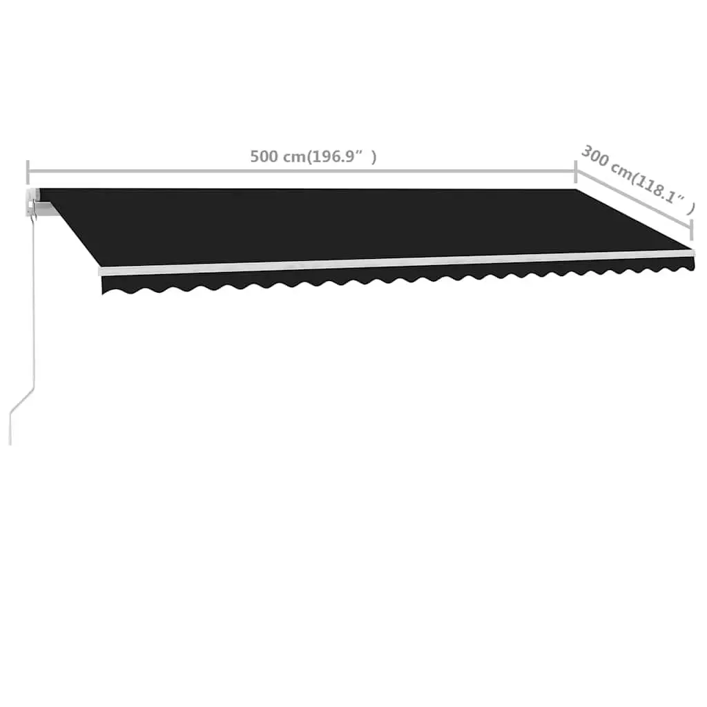 Manual Retractable Awning 500x300 cm Anthracite