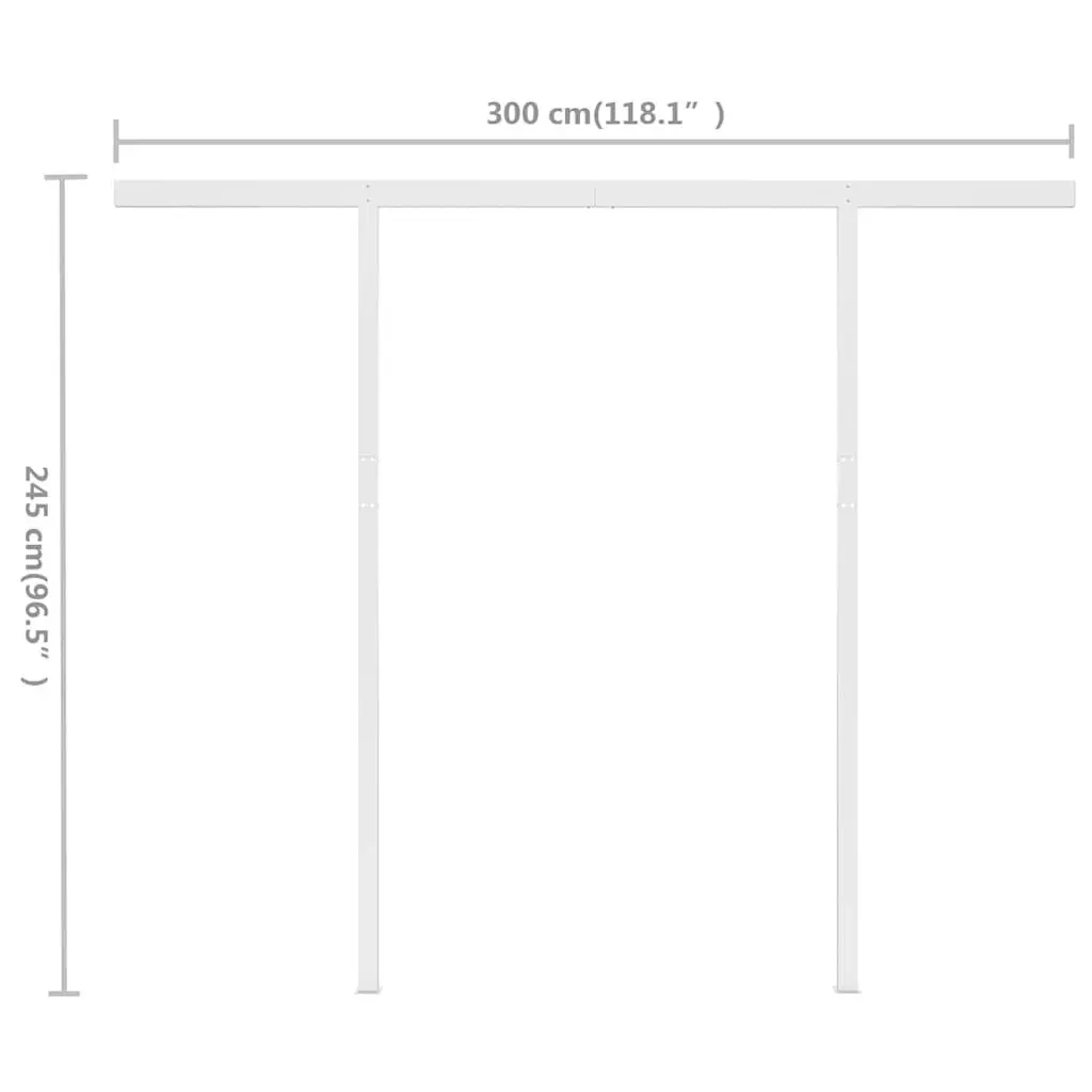 Manual Retractable Awning 3x2.5m Cream Shade