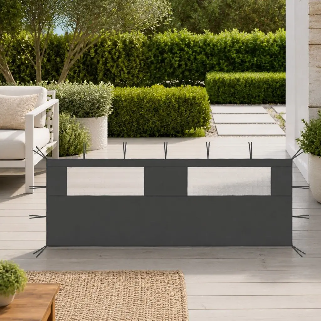 Gazebo Sidewall Fabric 6x2 m Anthracite with PVC Window