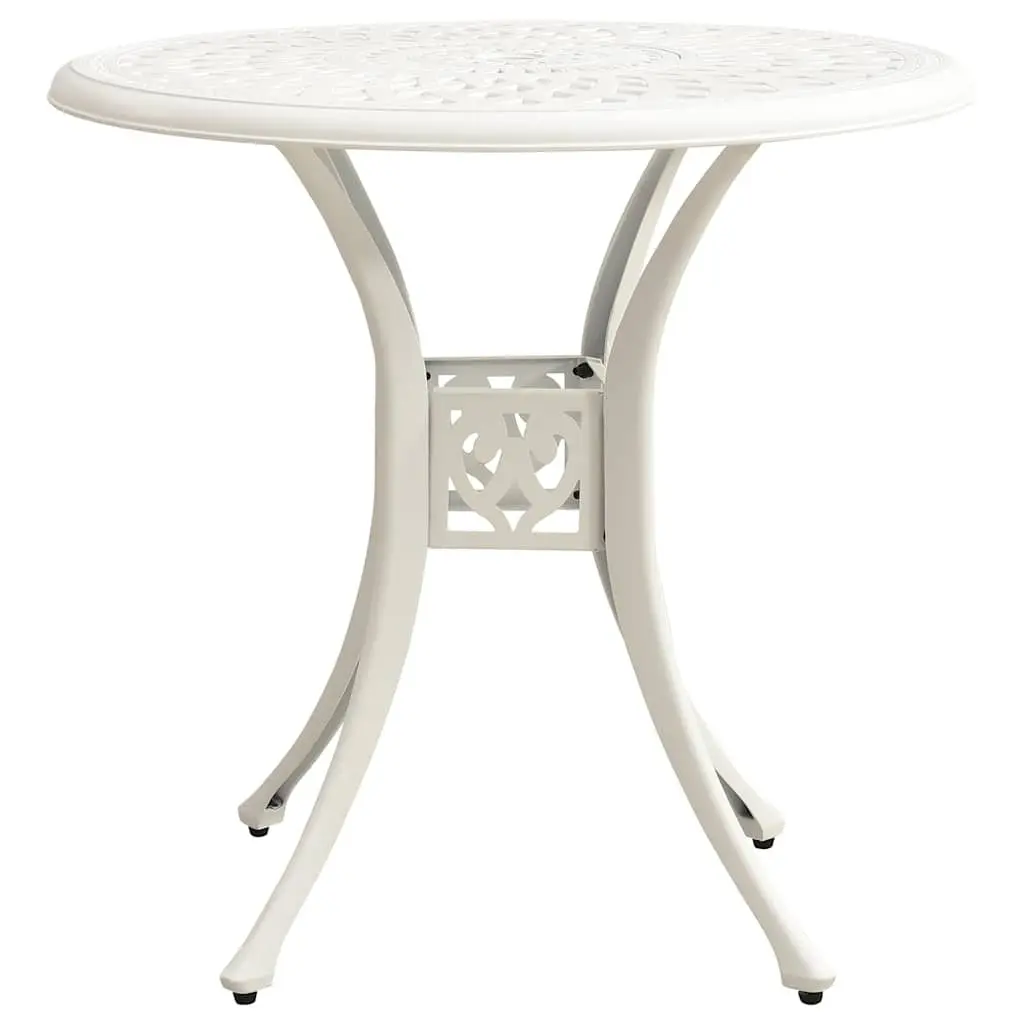 3 Piece Outdoor Bistro Set White Cast Aluminium Patio Furniture Garden Chairs