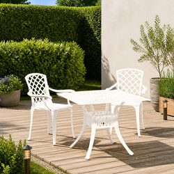 Sturdy 3 Piece Outdoor Bistro Set with Umbrella Hole