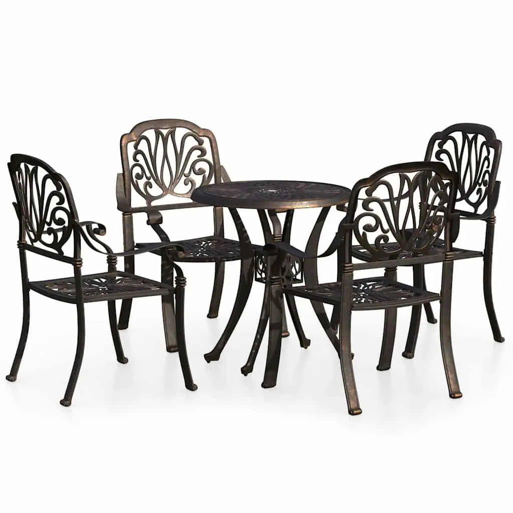 5 Piece Cast Aluminium Bistro Set for Outdoors
