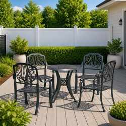 Durable 5 Piece Outdoor Bistro Set with Elegant Design