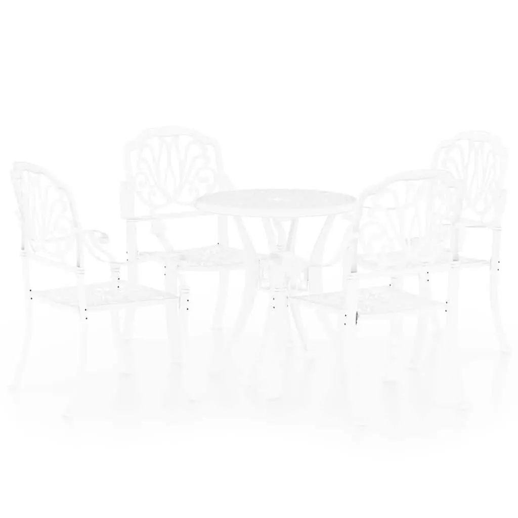 5-Piece White Bistro Set for Garden or Patio